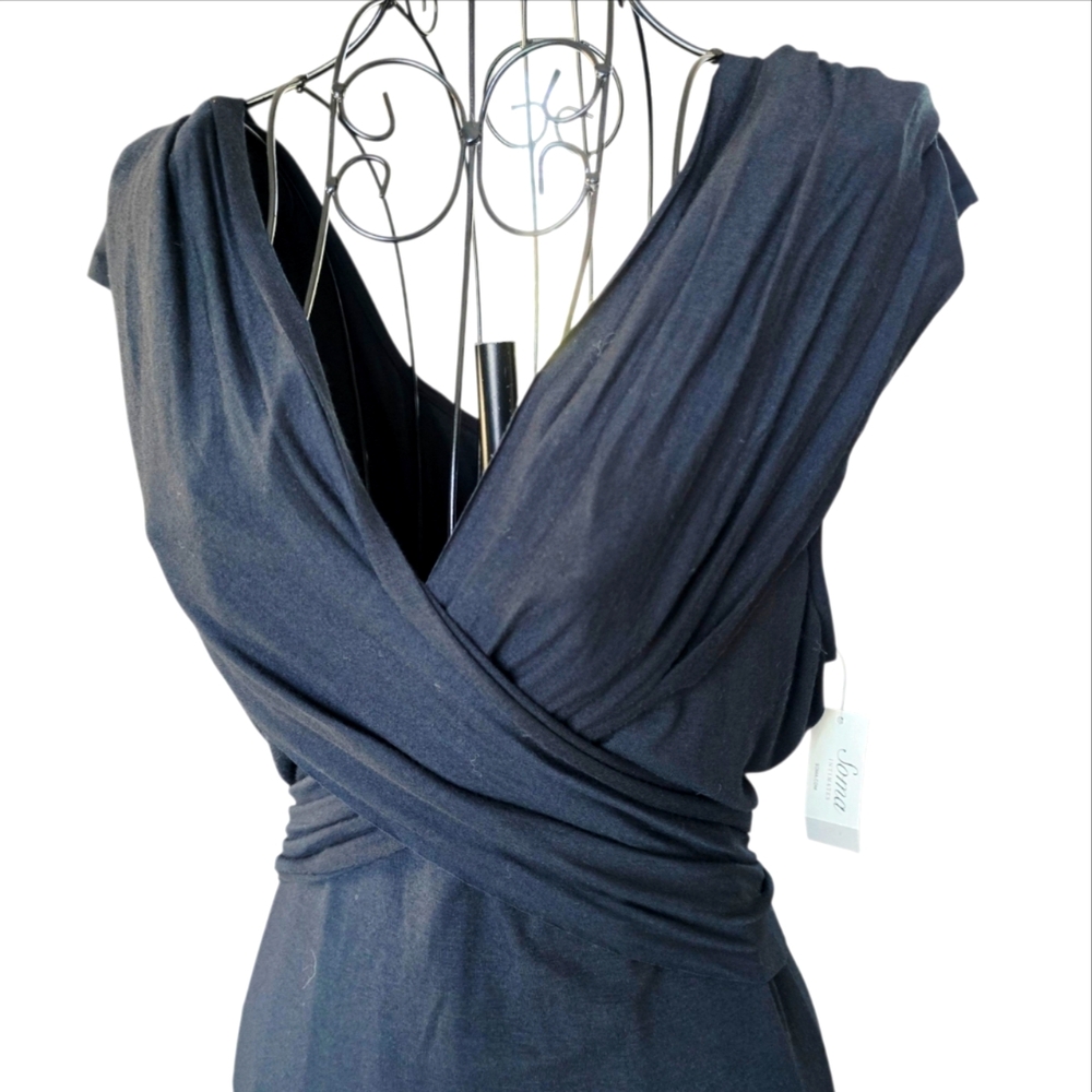 NEW Soma Women's 7 Way Tunic Size Medium Black Long Wrap Ties Stretchy